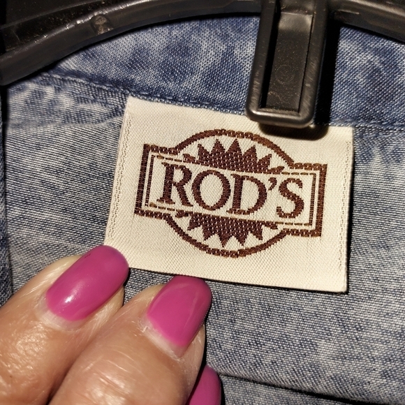 Rod's Small denim with lace snap closure western l/s - Picture 6 of 11